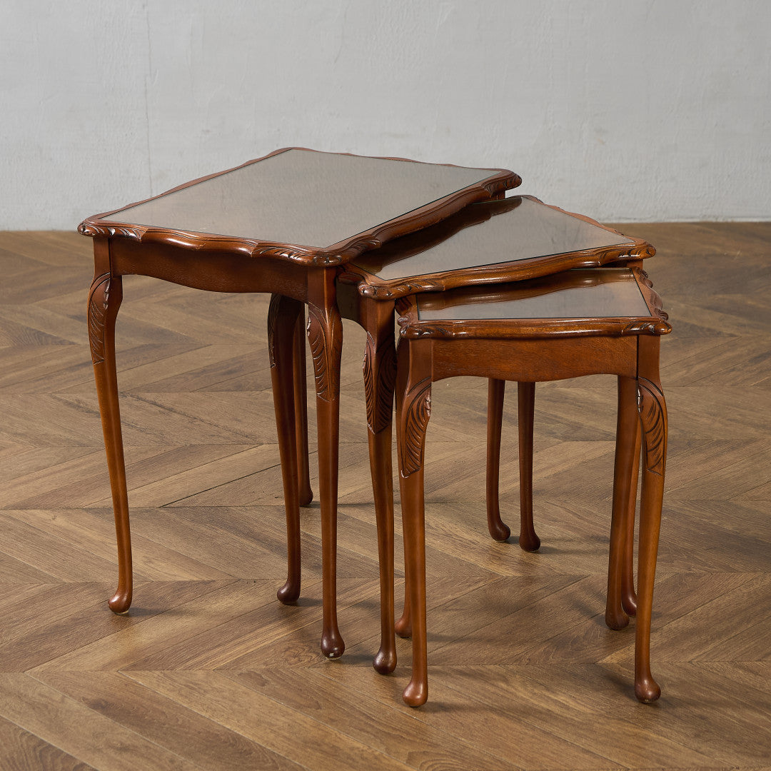 英国 クラシック ガラストップ ネストテーブル #97160 – camori