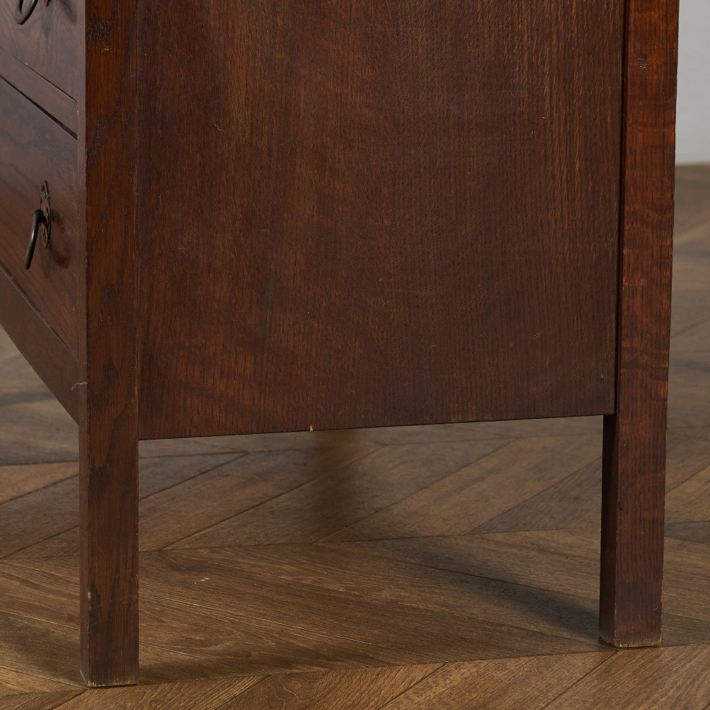 英国 クラシック オーク材 3段チェスト