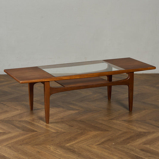 ロングジョン ヴィンテージ ガラストップ コーヒーテーブル