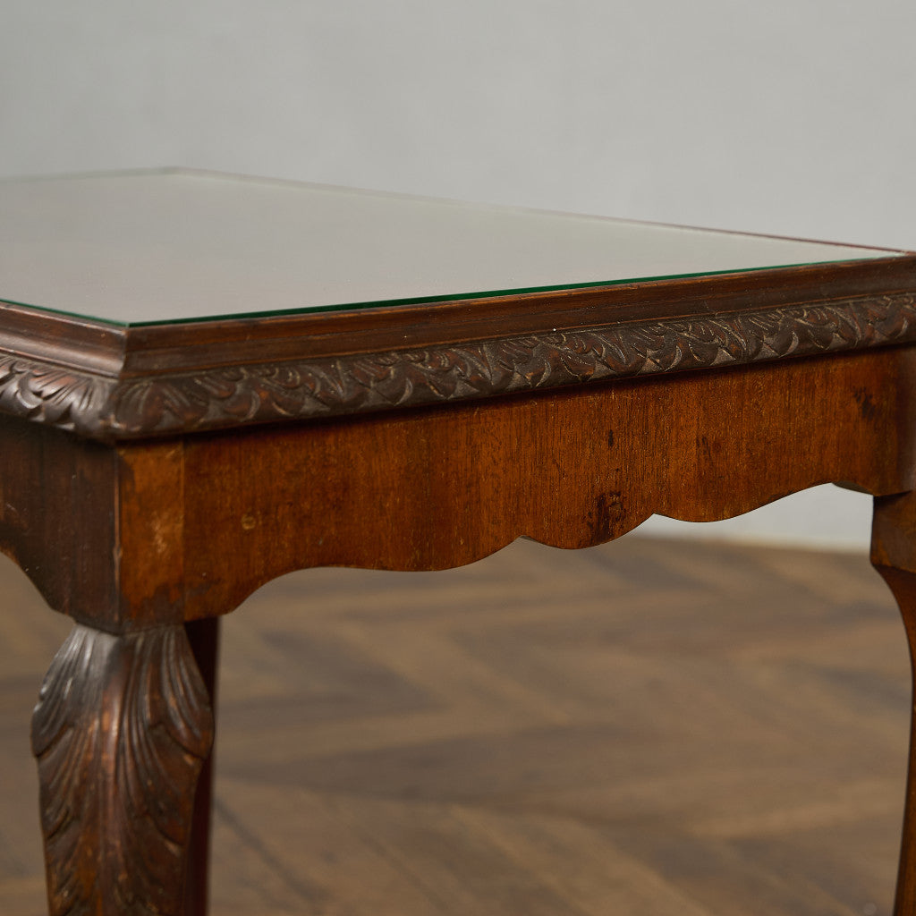 英国 クラシック ガラストップ ネストテーブル