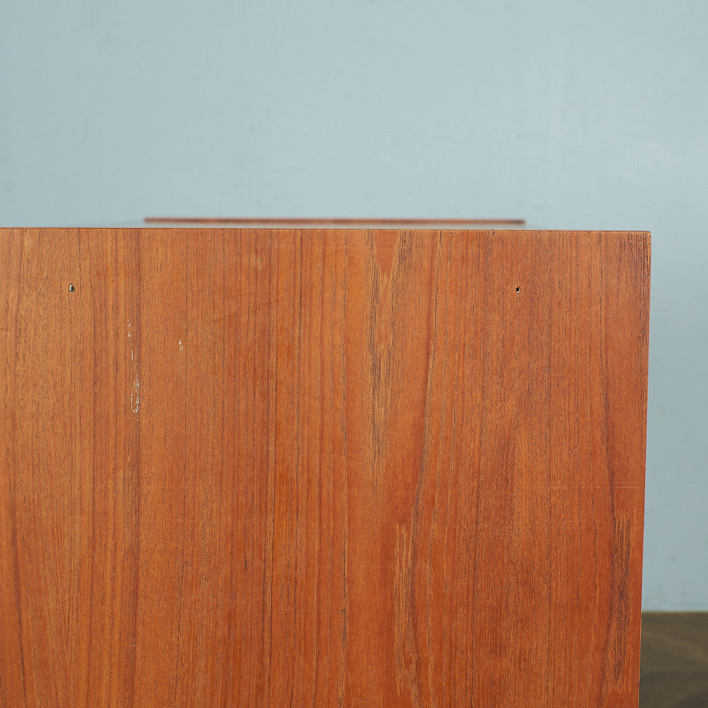 Randers Mobelfabrik PS system teak bookcase / custom iron hairpin legs #79332