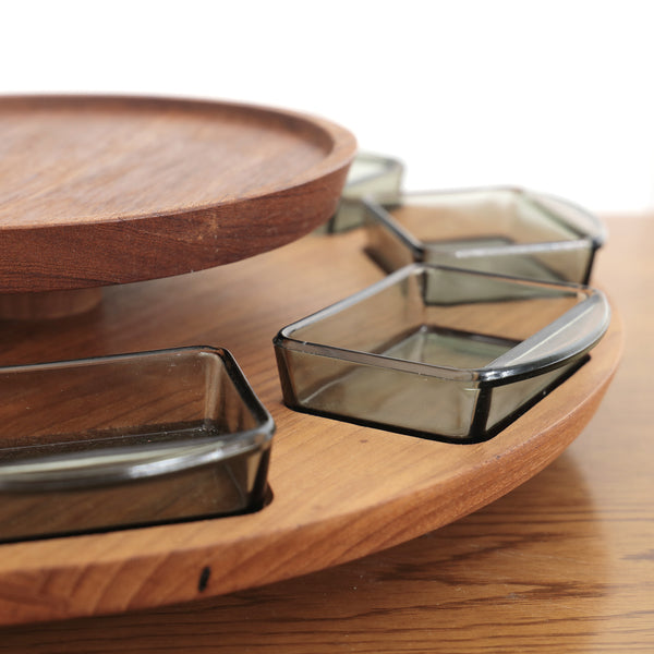 デンマーク製 チーク材 回転トレイ