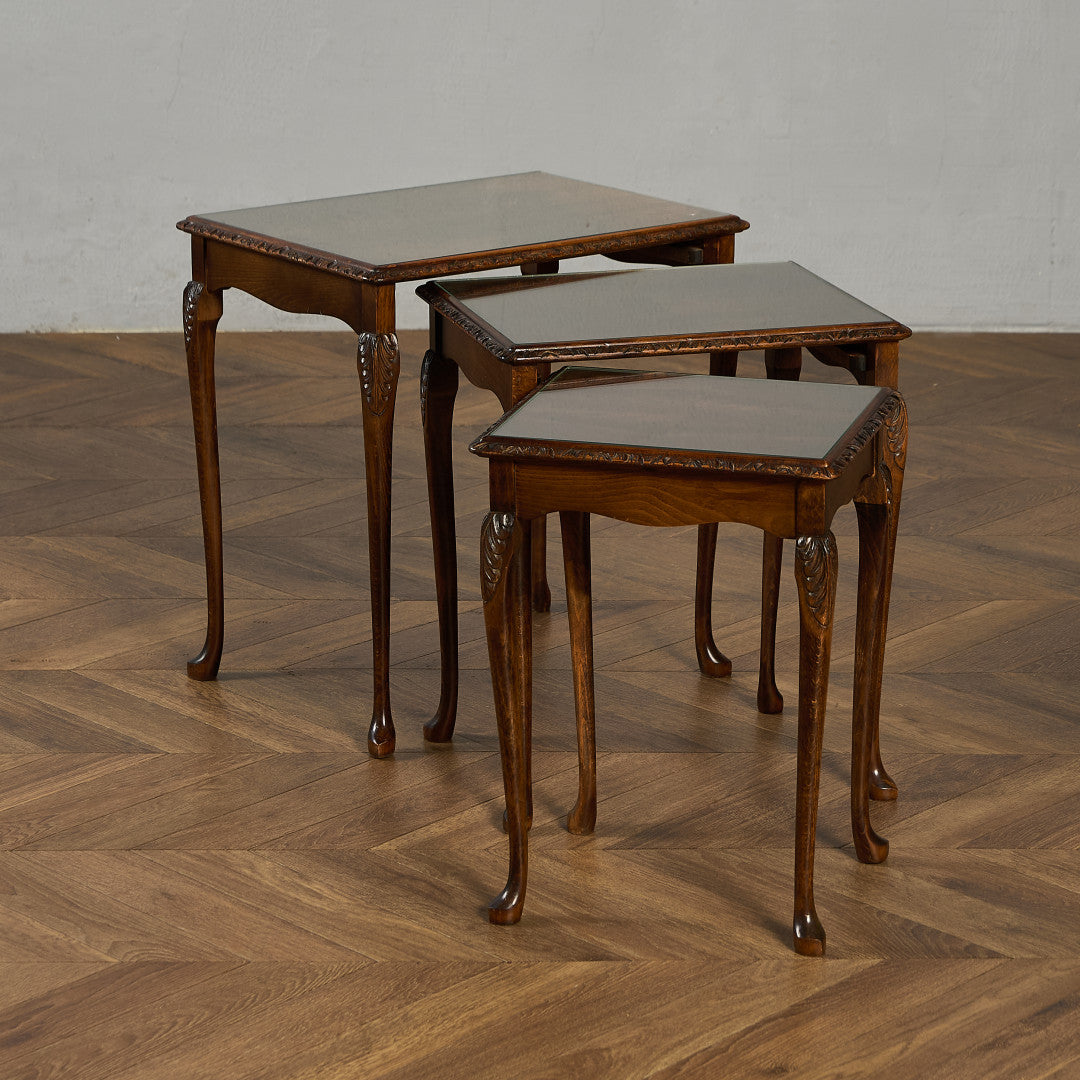 英国 クラシック ガラストップ ネストテーブル #97161 – camori