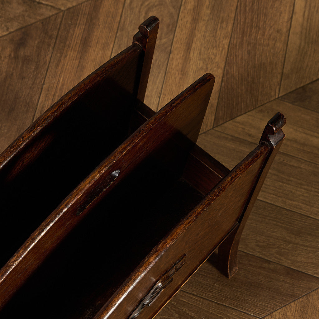 英国 クラシック オーク材 マガジンラック