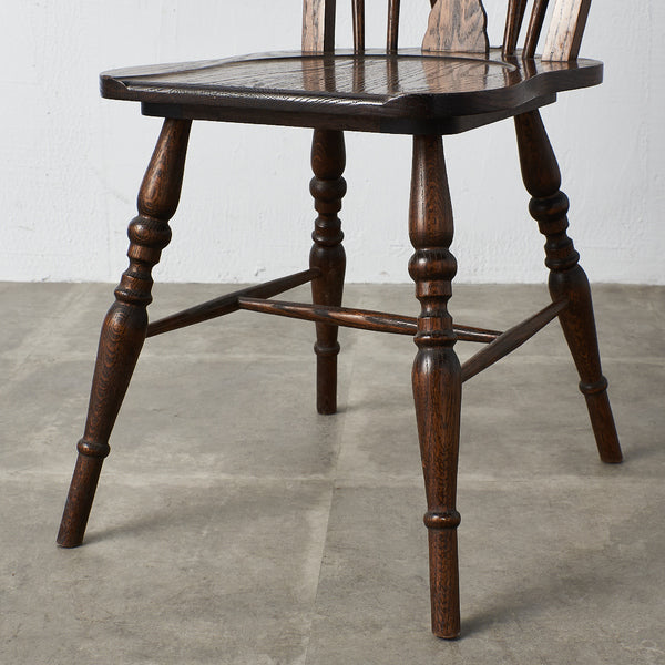 英国 アンティークスタイル ホイールバックチェア4脚セット