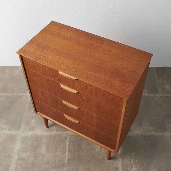 北欧ヴィンテージスタイル チーク材 4段チェスト