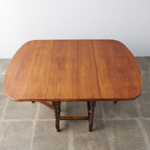 英国製 アンティーク ドロップリーフ ゲートレッグテーブル