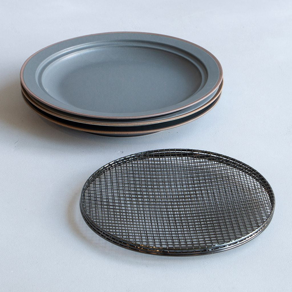 amime プレートL / GRAY 黒酸化網