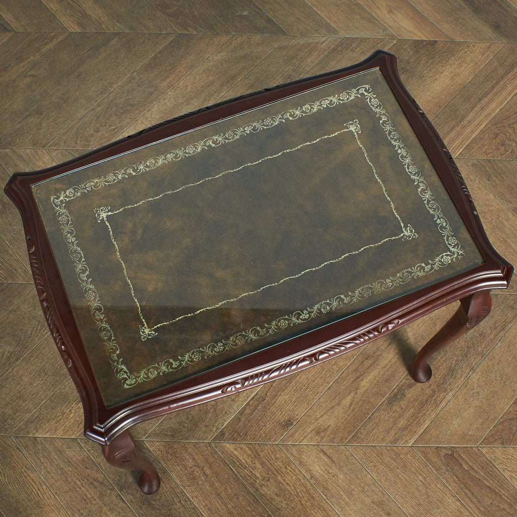 英国クラシック ガラストップ ネストテーブル