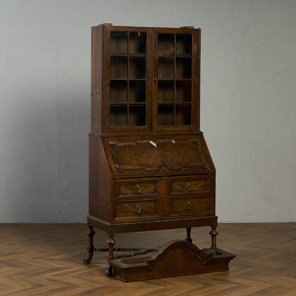 英国 アンティーク ビューロー ブックケース