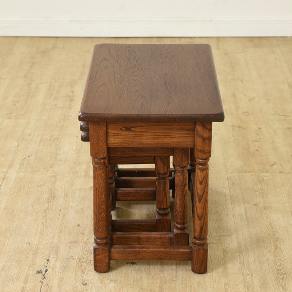 オランダ製 オーク無垢材 ネストテーブル