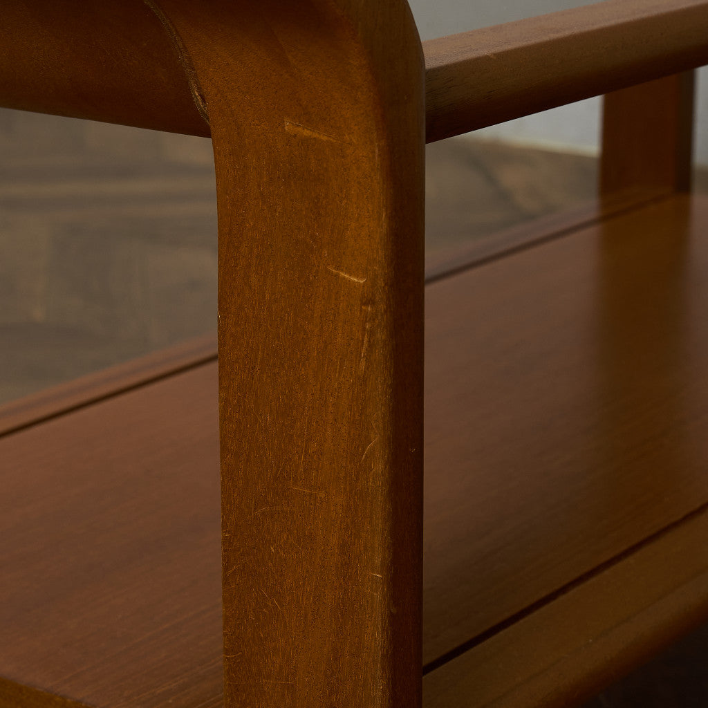 英国 ヴィンテージ スモーク ガラストップ コーヒーテーブル センターテーブル