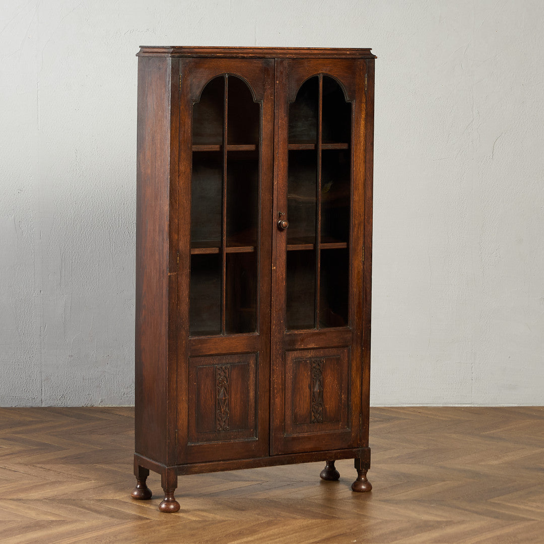 英国アンティーク木製ブックシェルフ/本棚/食器棚/飾り棚/ラック(89-17-1 英国アンティーク木製ブックシェルフ/本棚/食器棚/飾り棚/収納ラック(89-98