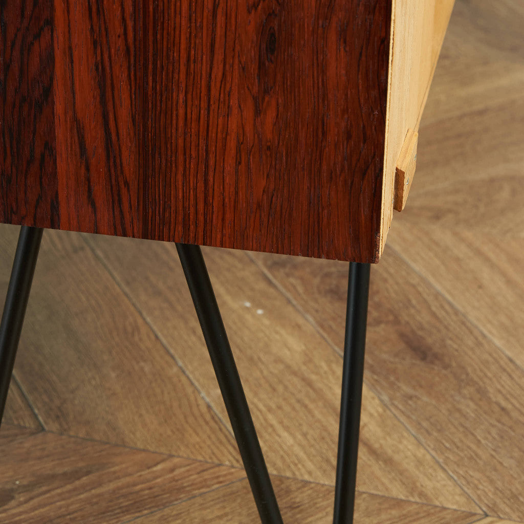 デンマークヴィンテージ オープンブックケース / カスタム アイアンヘアピンレッグ #83777