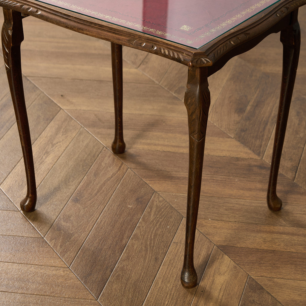 英国 クラシック ガラストップ ネストテーブル