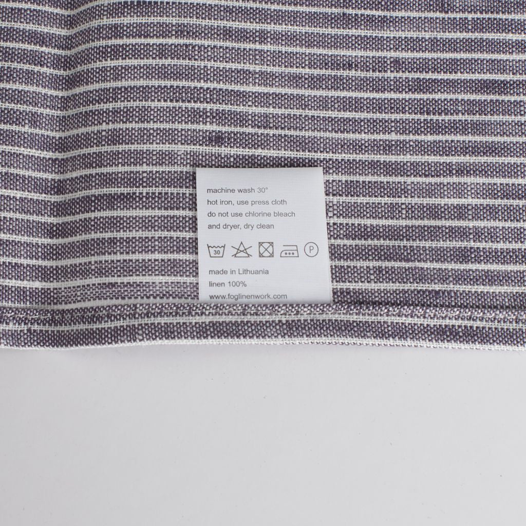 リネンキッチンクロス / グレーホワイトストライプ