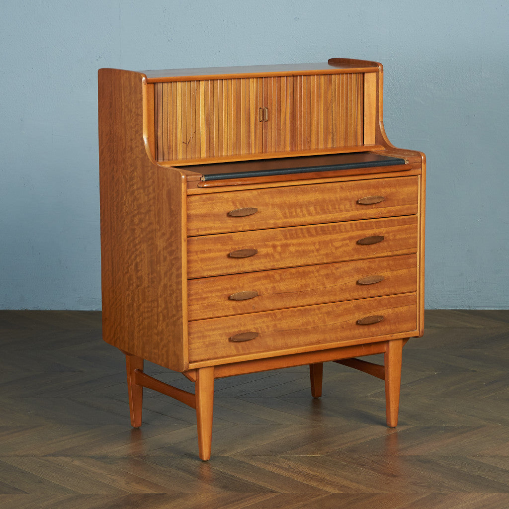 英国 ヴィンテージ 蛇腹式 ライティングビューロー デスク #84712