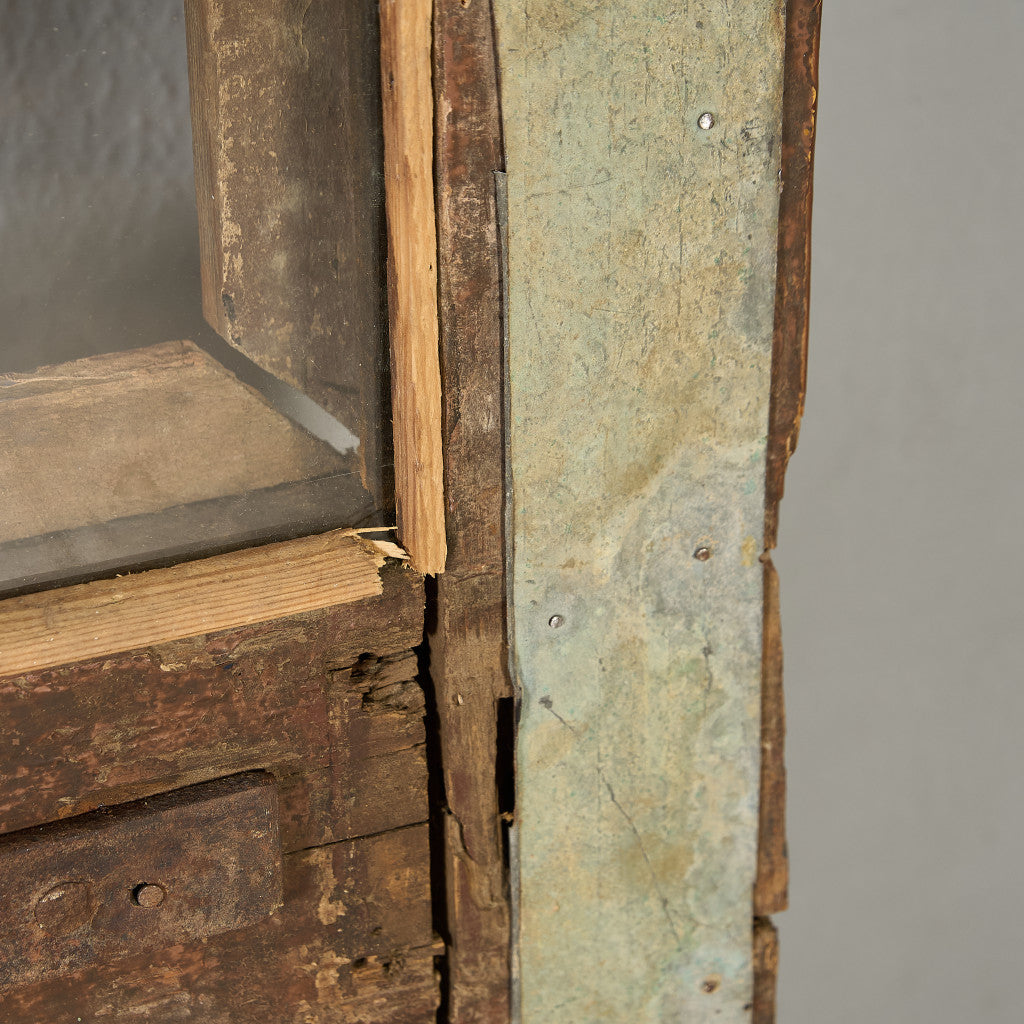 英国 アンティーク 両開き 鉄格子 ウッド ドア 2点セット