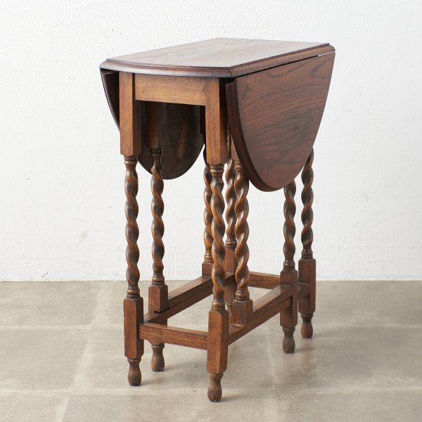 英国製 アンティーク オーバルゲートレッグテーブル