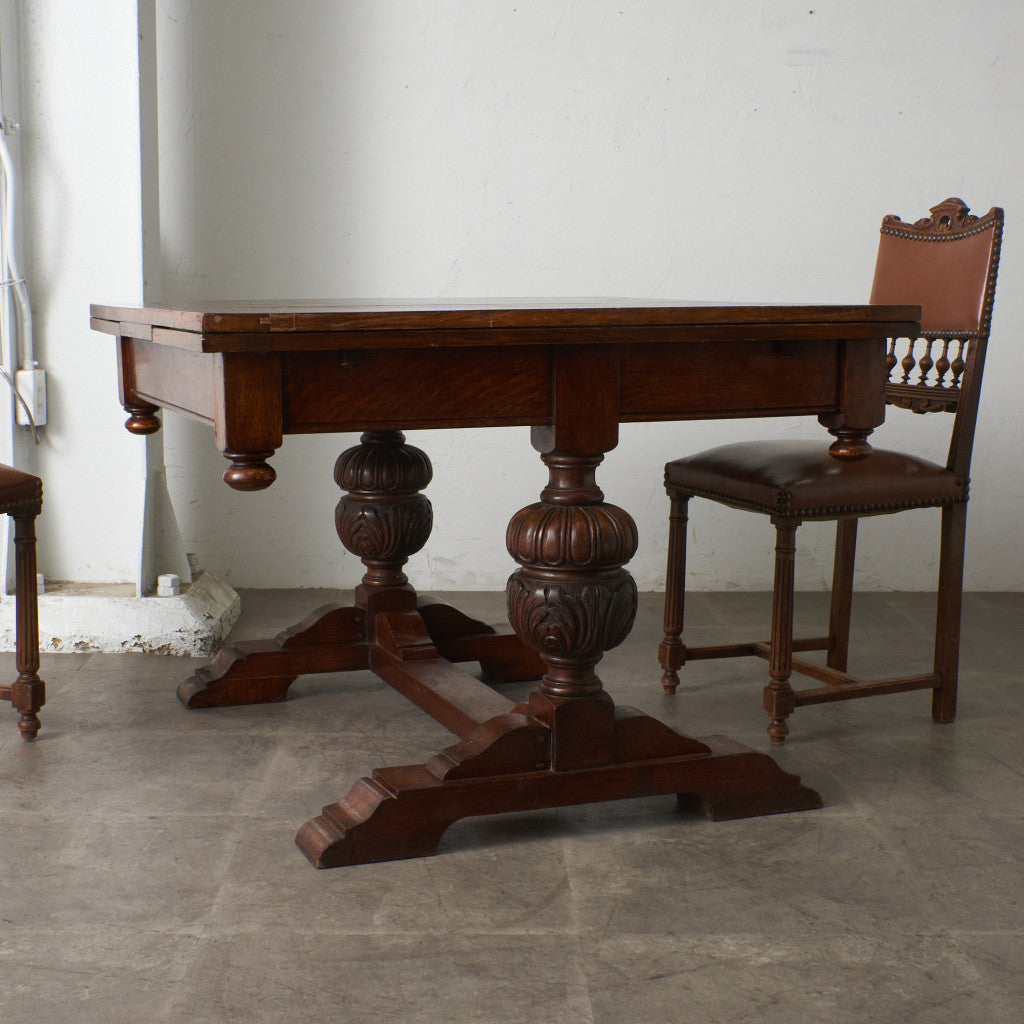 英国アンティーク ドローリーフ ダイニングテーブル