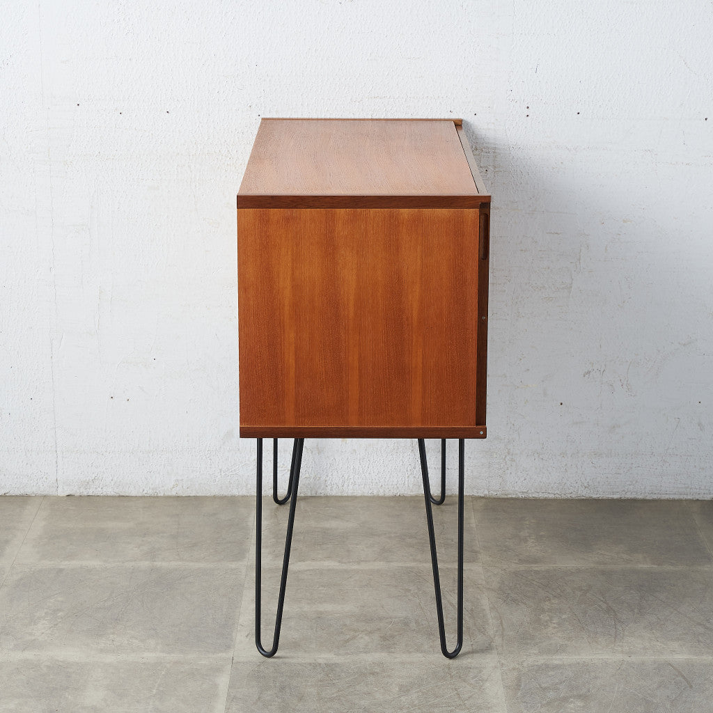 北欧 ヴィンテージ サイドキャビネット / カスタム アイアンヘアピンレッグ