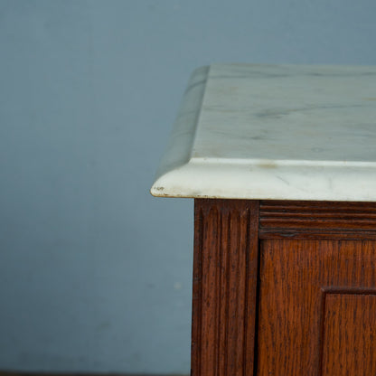 British antique marble top side cabinet #81710