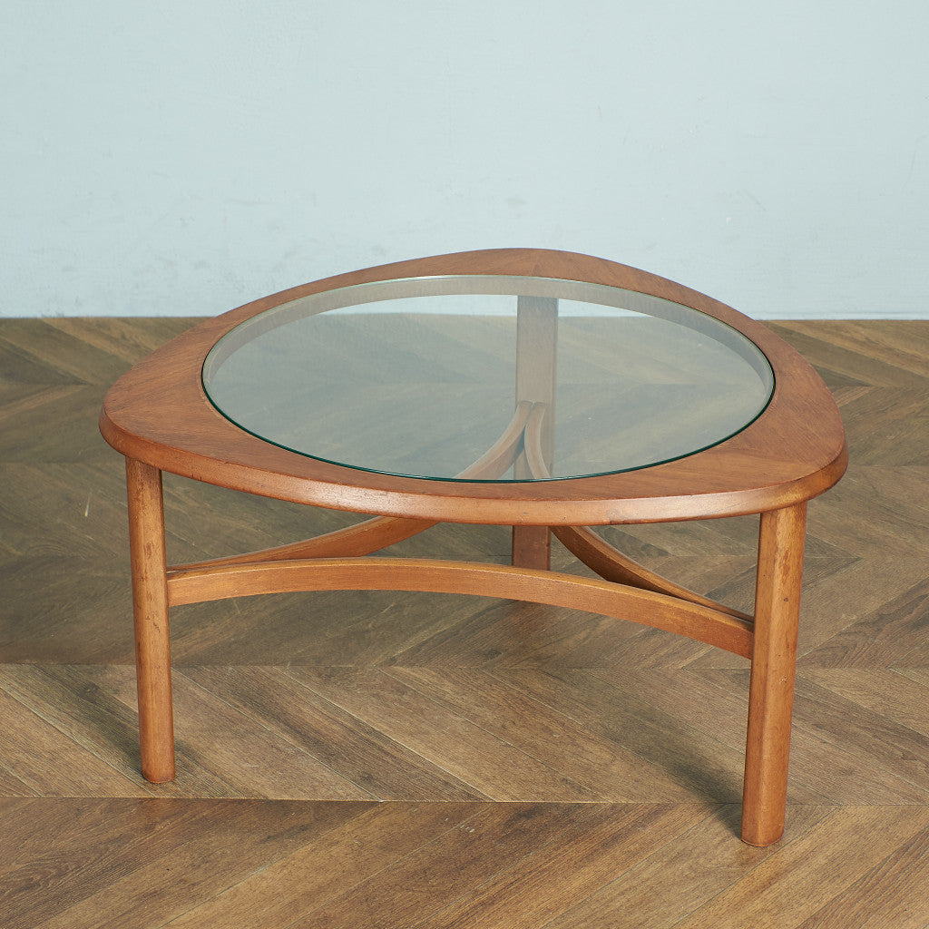 ヴィンテージ トライアングル ガラストップテーブル