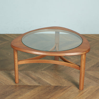 ヴィンテージ トライアングル ガラストップテーブル