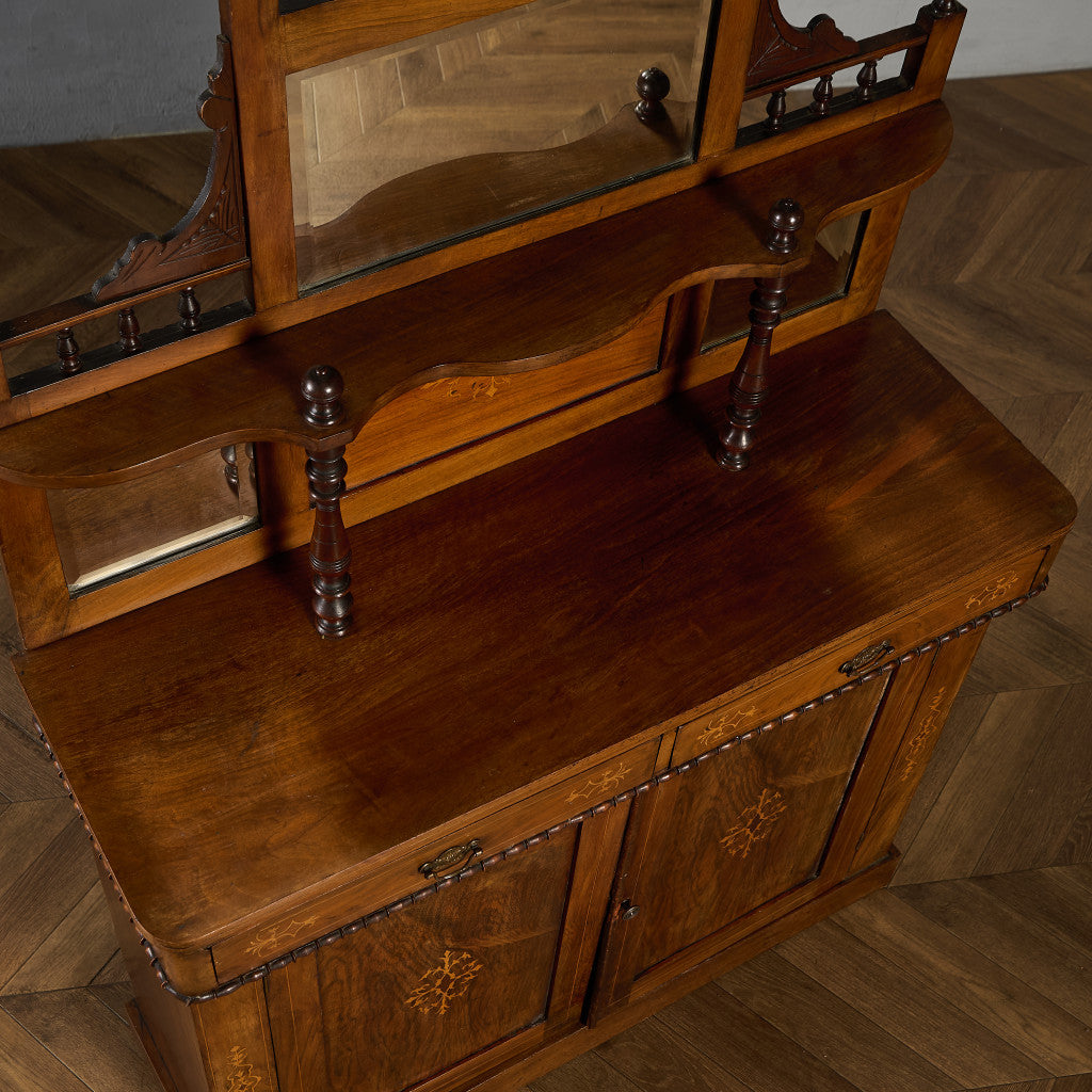 英国 アンティーク ミラーバック サイドボード シフォニア