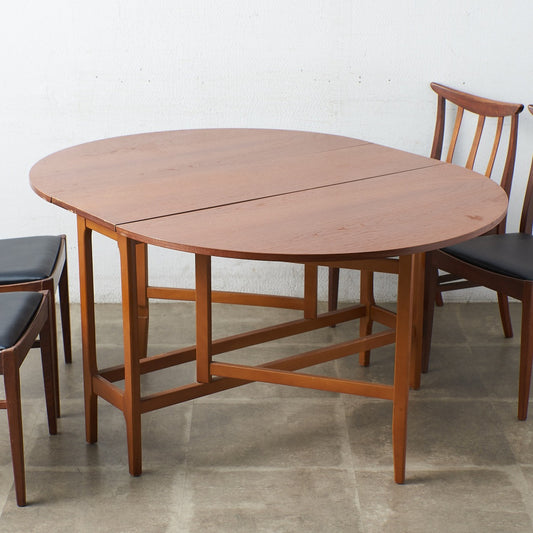 英国ヴィンテージ ドロップリーフ ゲートレッグテーブル