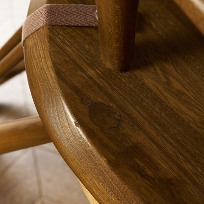 ヴィンテージ スワンバック ロッキングチェア ラウンド型メタルラベル