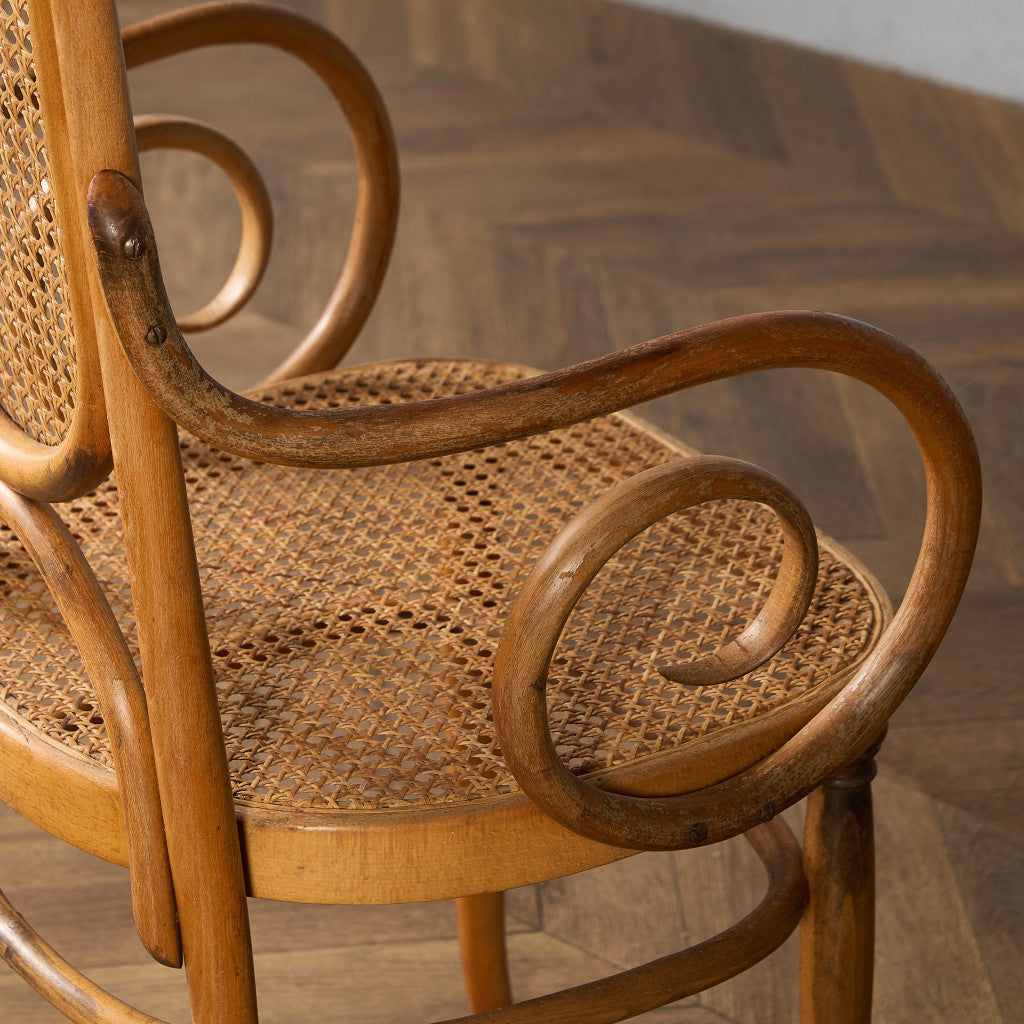 籐張り ベントウッドアームチェア (207) ダイニングチェア