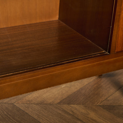 英国 ヴィンテージ ナロー ガラス ブックケース