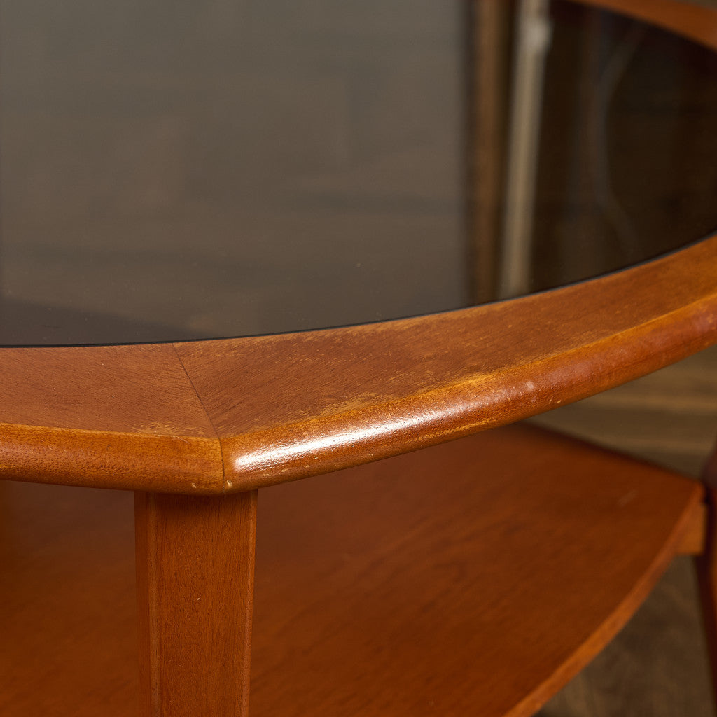 英国 ヴィンテージ スモーク ガラストップ コーヒーテーブル センターテーブル