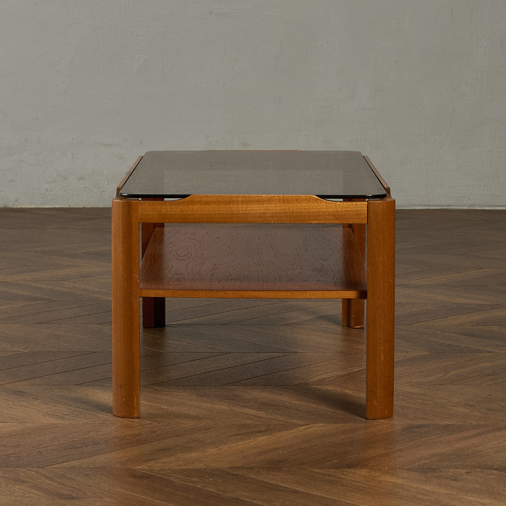 ヴィンテージ スモークガラストップ コーヒーテーブル