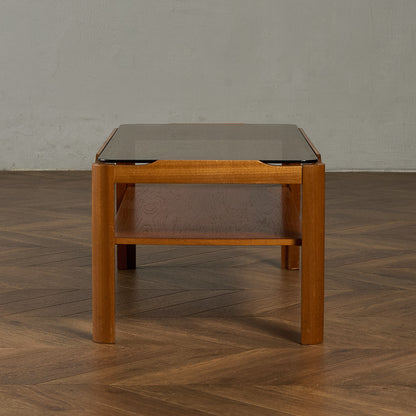 ヴィンテージ スモークガラストップ コーヒーテーブル