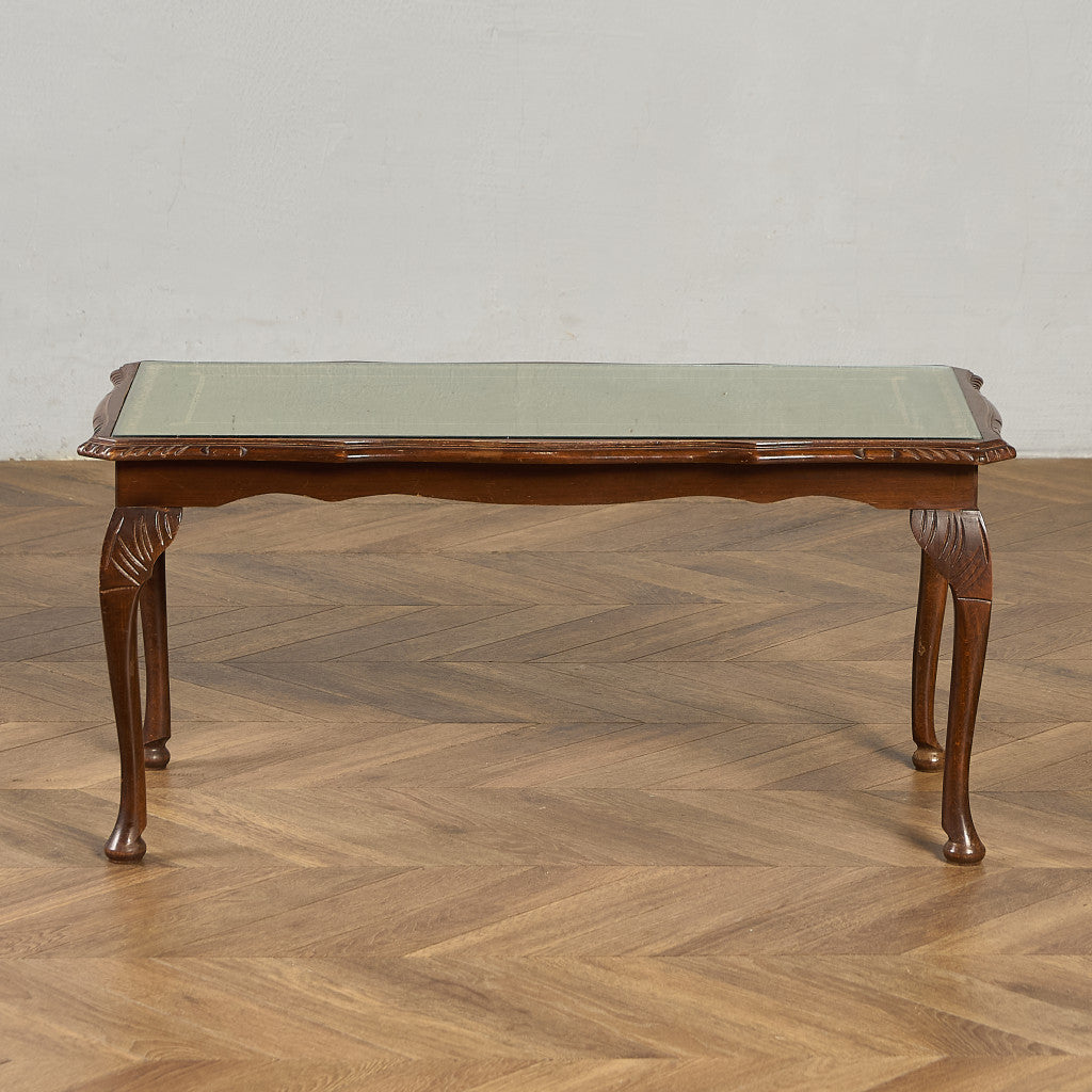 英国 クラシック ガラストップ コーヒーテーブル