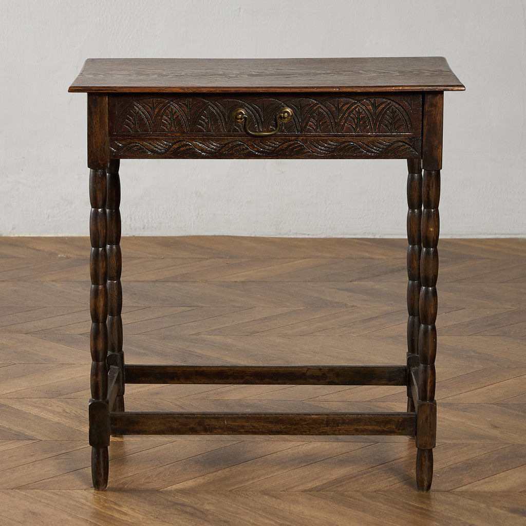 英国 クラシック オーク材 サイドテーブル