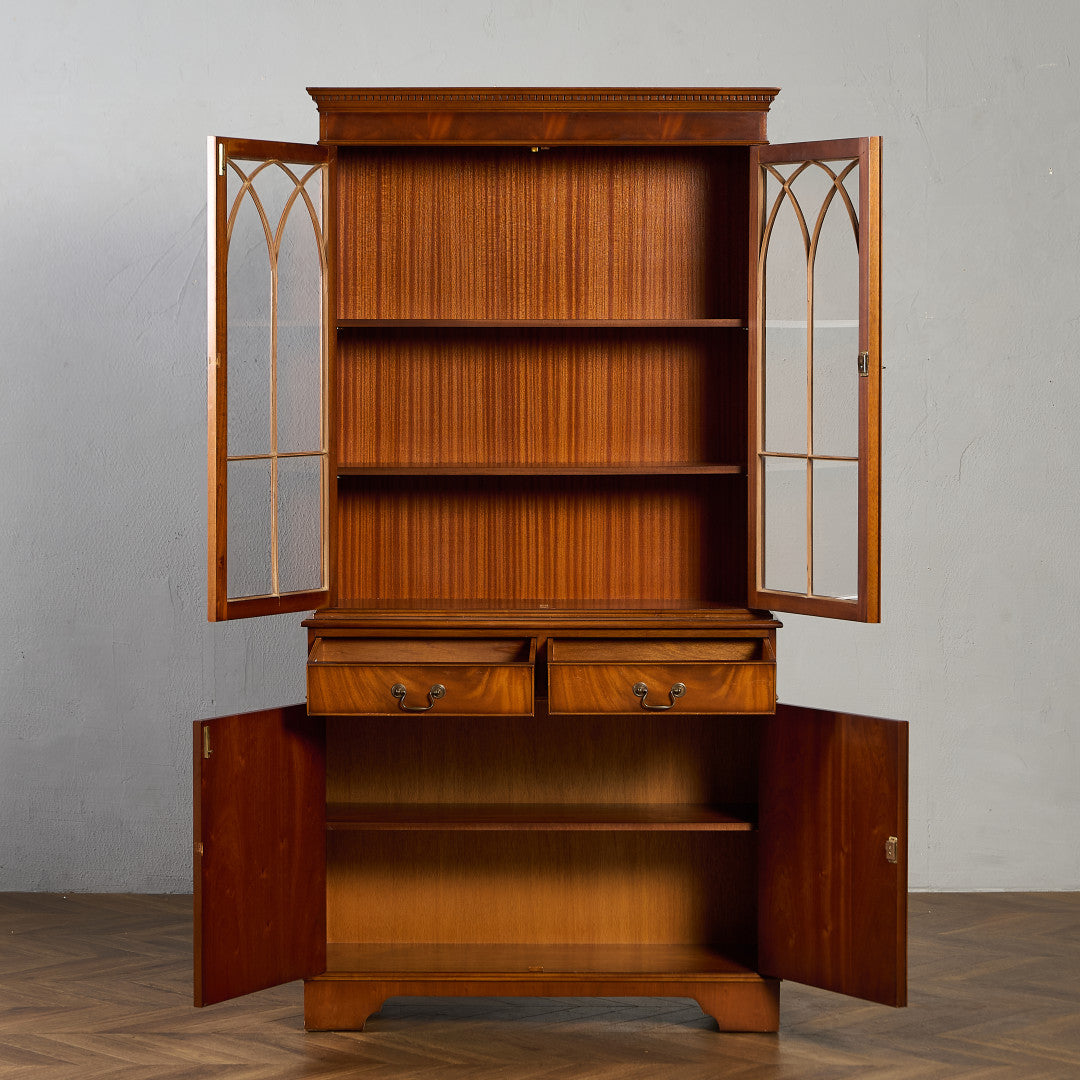 英国 クラシック エドワーディアン ブックケース 食器棚