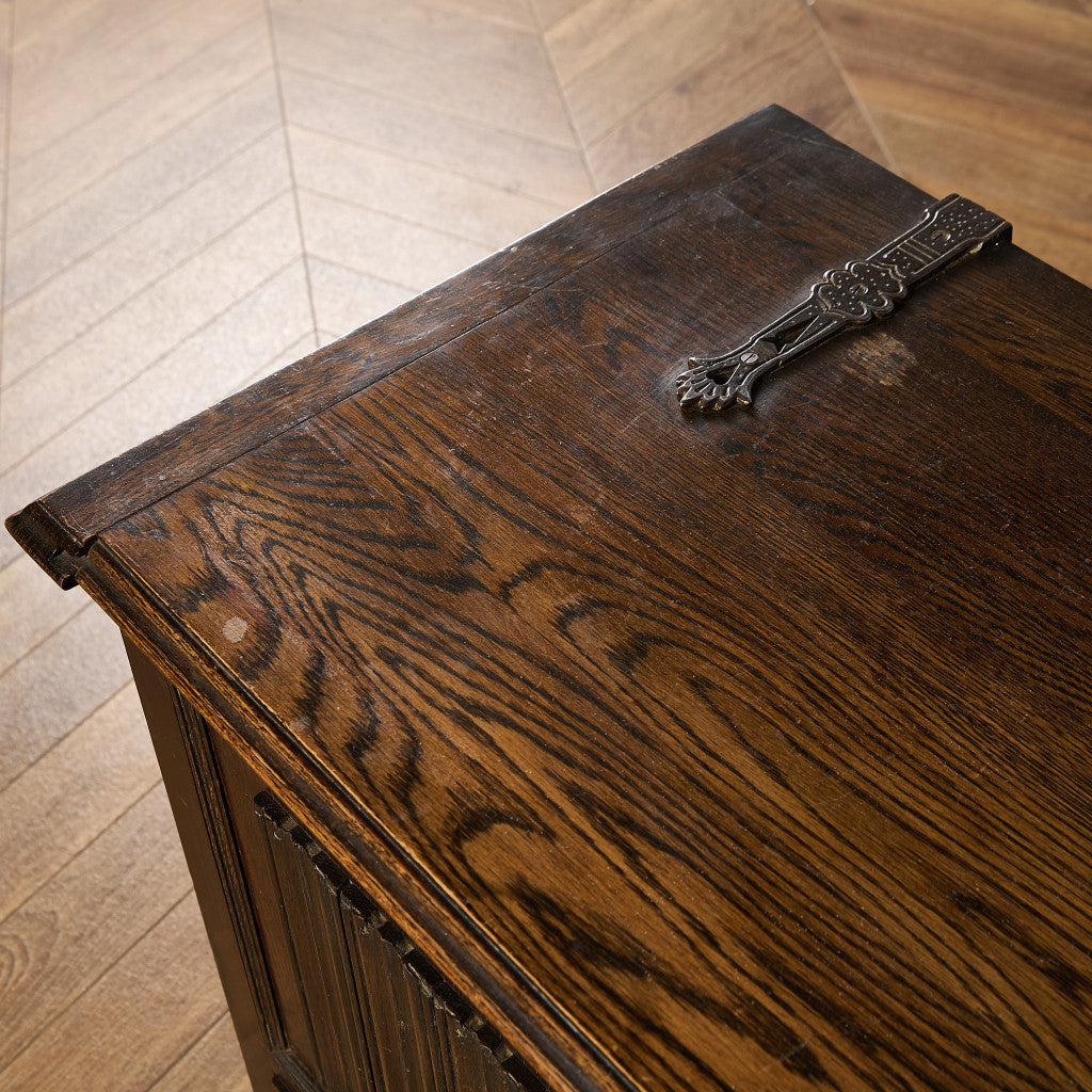 英国 クラシック オーク材 ブランケットボックス