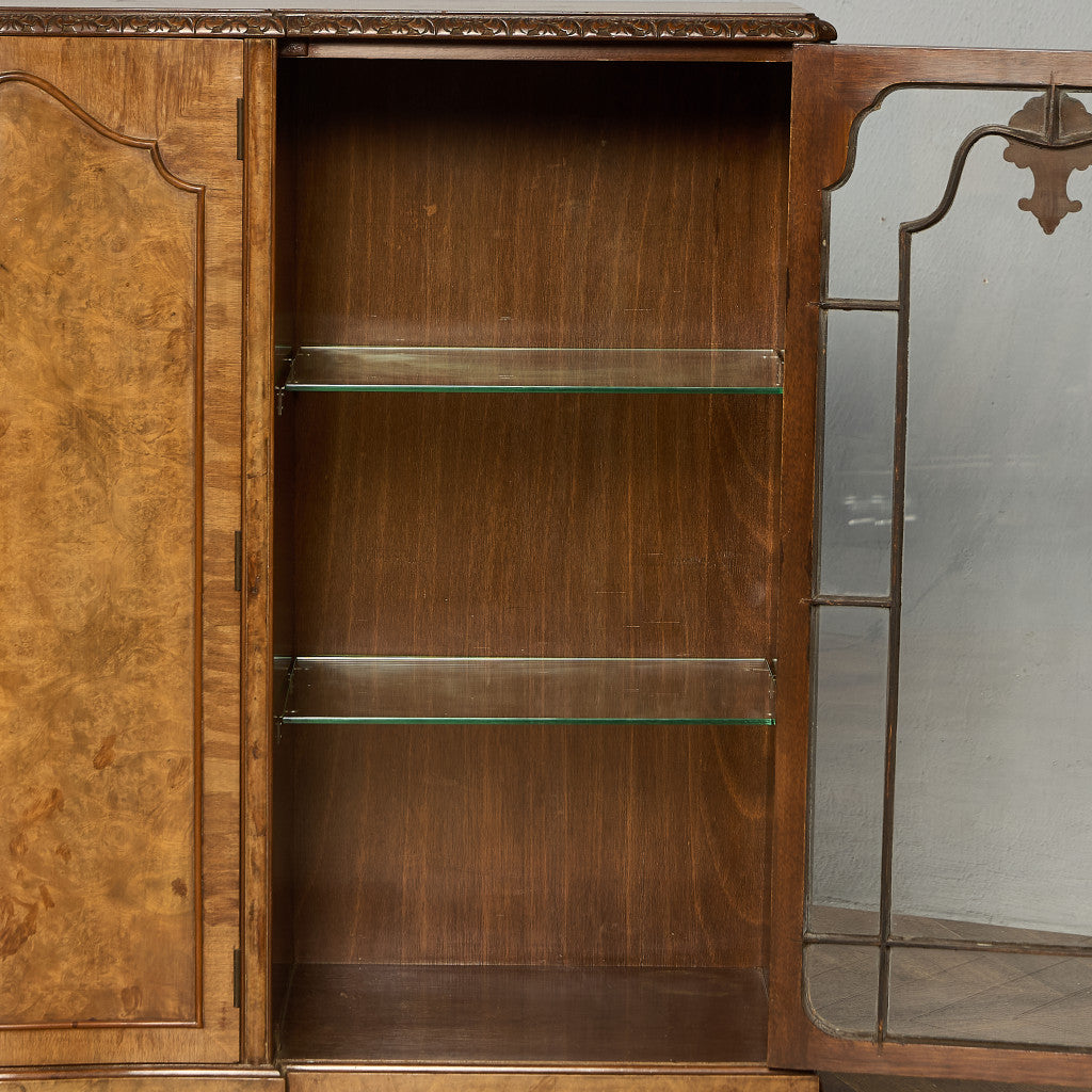 英国 クラシック ウォールナット ブックケース 食器棚