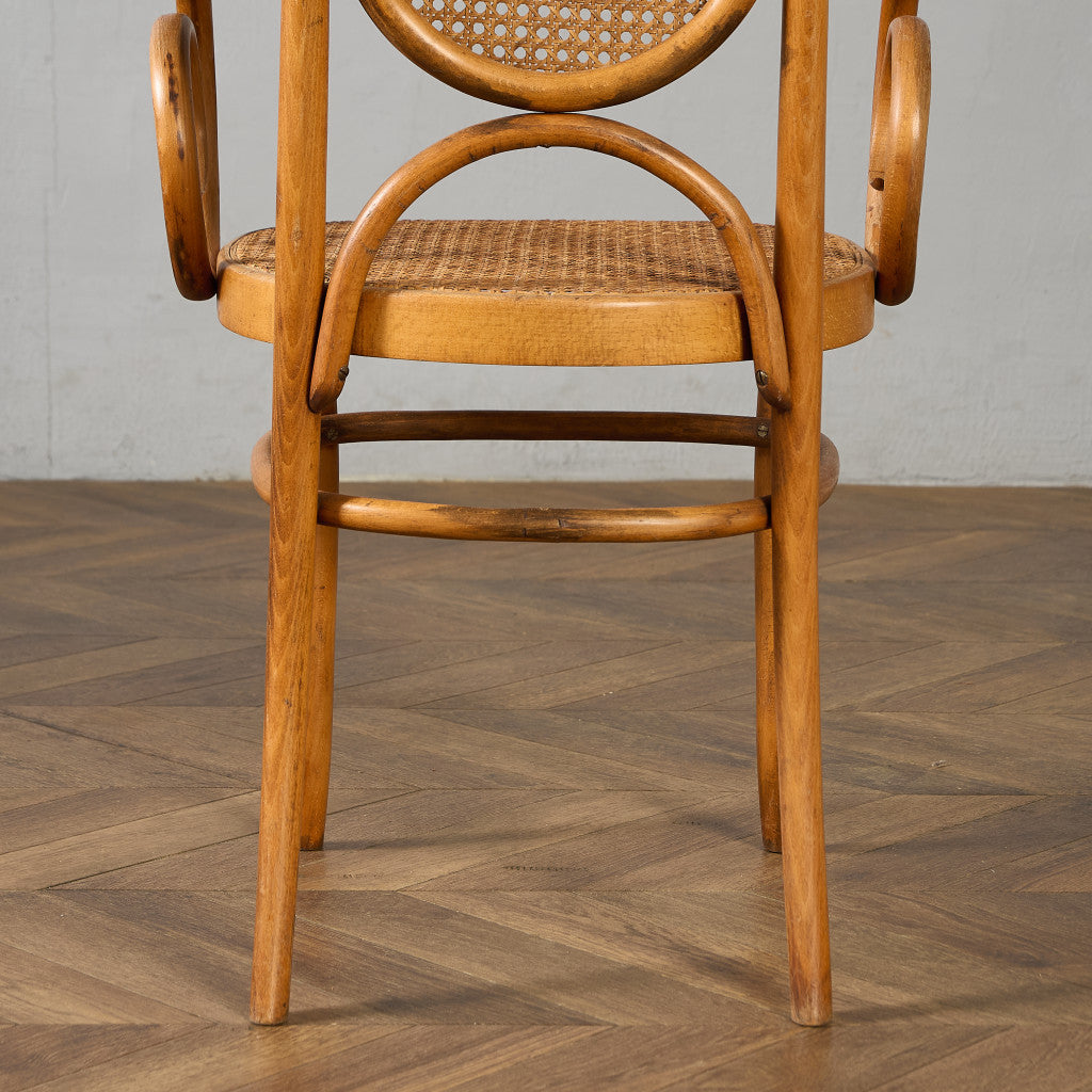 籐張り ベントウッドアームチェア (207) ダイニングチェア