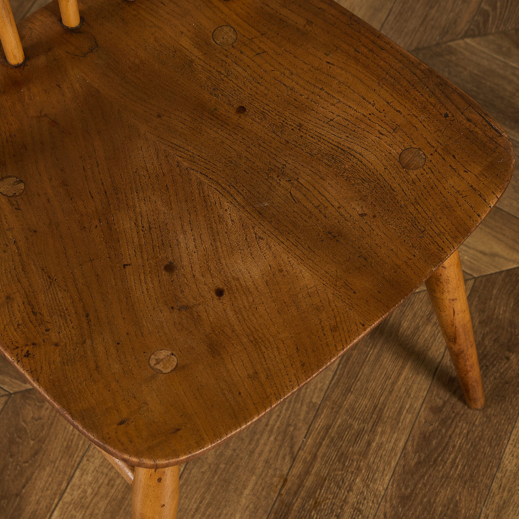 アーコール ERCOL ヴィンテージ 4本 スポーク フープバックチェア ネイビーブルーラベル #89767