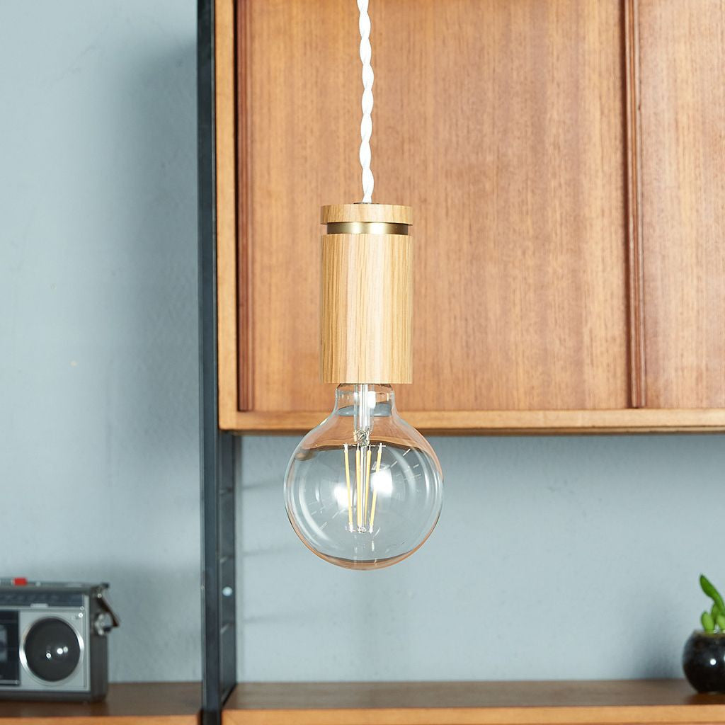 LED Nude i pendant lamp / White oak