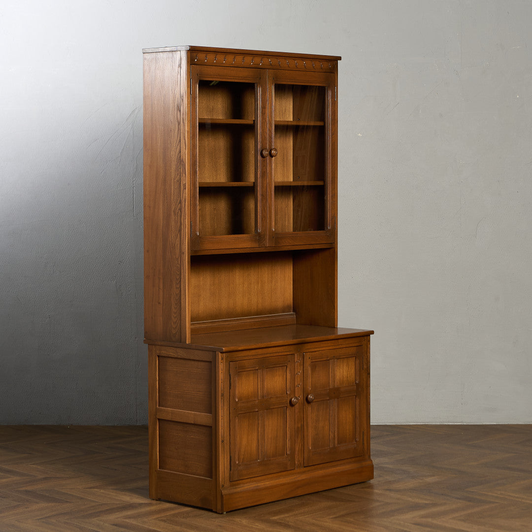 Old Colonial ヴィンテージ ブックケース カップボード ラウンドゴールドラベル