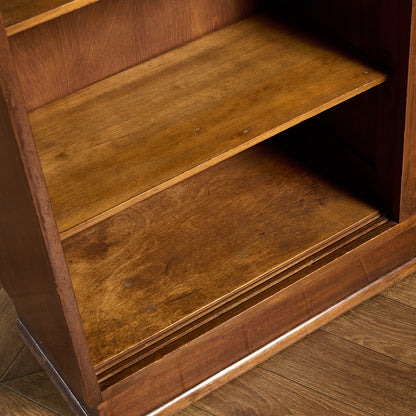 英国 ヴィンテージ ナロー ガラス ブックケース 食器棚