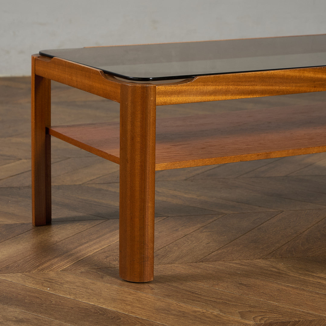 ヴィンテージ スモークガラストップ コーヒーテーブル