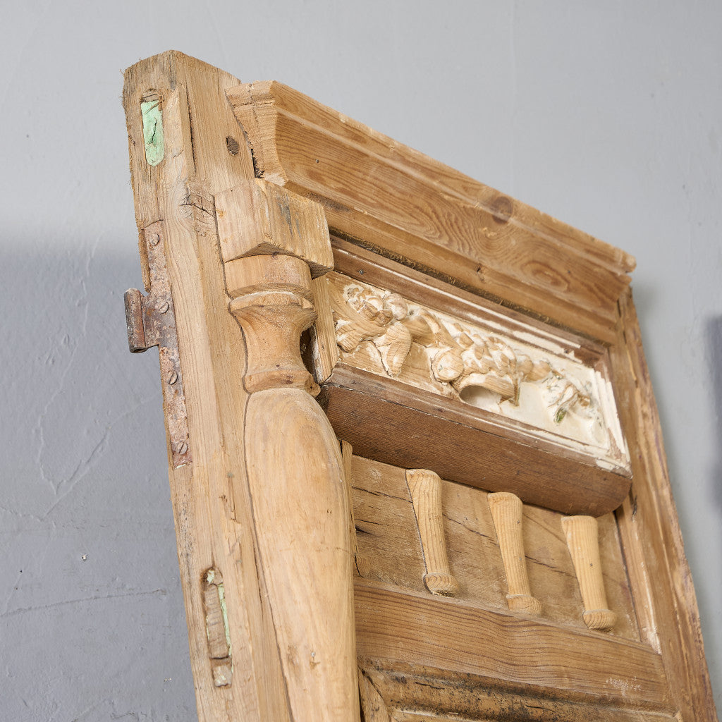 英国 アンティーク 両開き 鉄格子 ウッド ドア 2点セット