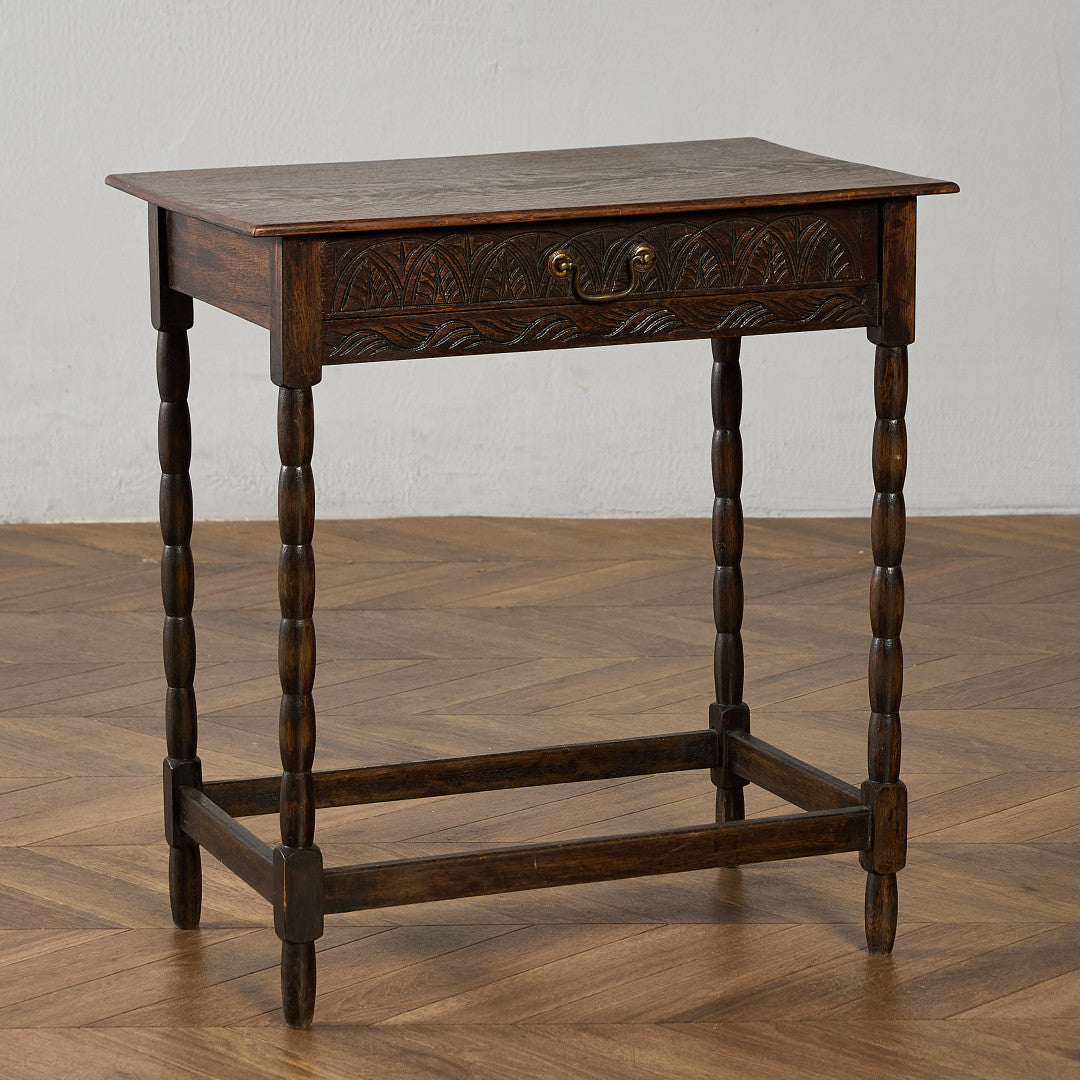 英国 クラシック オーク材 サイドテーブル