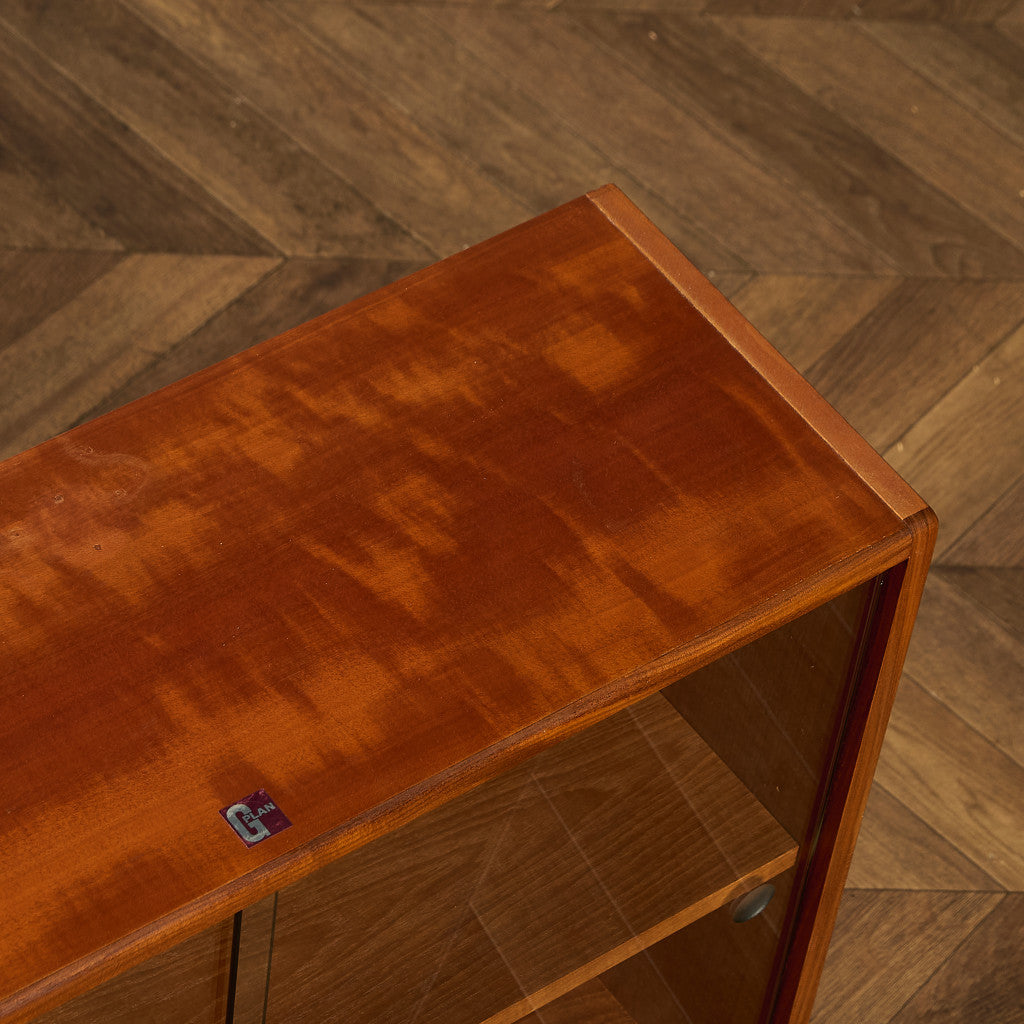 ヴィンテージ ガラスブックケース  カスタム アイアンヘアピンレッグ